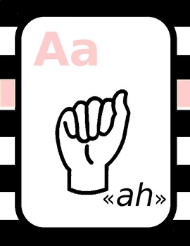 Preview of ASL Alphabet Line with French pronunciation