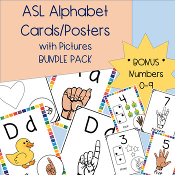 Preview of ASL Alphabet & Number Cards/Posters | Phonics BUNDLE | American Sign Language