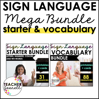 Preview of ASL Curriculum Alphabet, Numbers, Colors, Wh Words, Sight Words, and Vocabulary