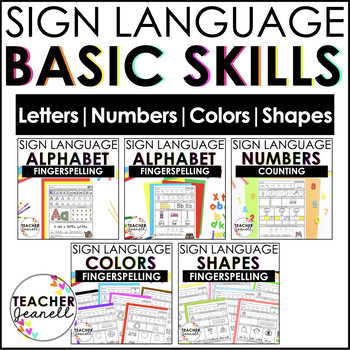 Preview of ASL Alphabet, Numbers, Colors, and Shapes Practice Bundle