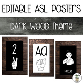 ASL Alphabet, Numbers & Emotions Posters - Dark Wood Theme