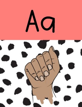 Preview of ASL Alphabet Poster | Dalmatian and Soft Rainbow