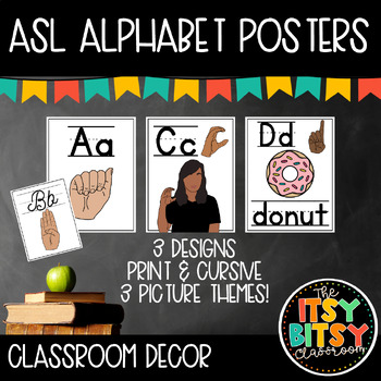 Preview of ASL Alphabet Posters | Classroom Decor | Sign Language Alphabet
