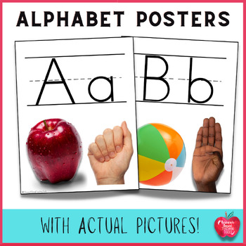 Preview of ASL Alphabet Posters Classroom Decor with Actual Photos
