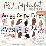 ASL Alphabet Posters | Daisy Gingham Pastels Classroom Decor