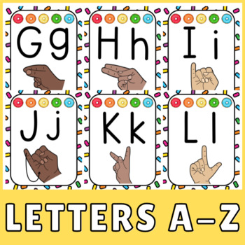ASL Alphabet Posters Donut Theme Classroom by Preschool Packets | TPT