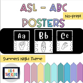 ASL Alphabet Posters - Summer Night Theme - No prep