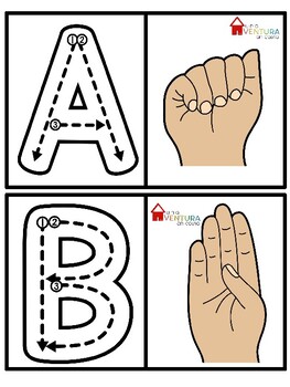 Preview of ASL Alphabet Tracing Flash Cards