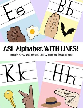 Preview of ASL Alphabet WITH LINES