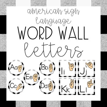 Preview of ASL Alphabet {Word Wall Cards • Farmhouse Theme Decor}