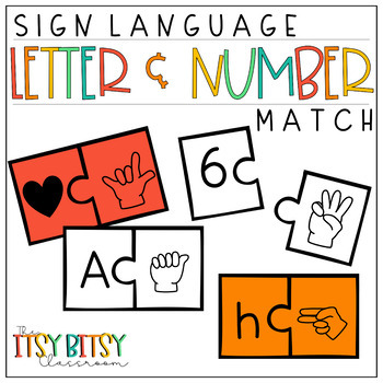 Preview of ASL Alphabet and Number Matching Puzzle - Sign Language - Letters and Numbers