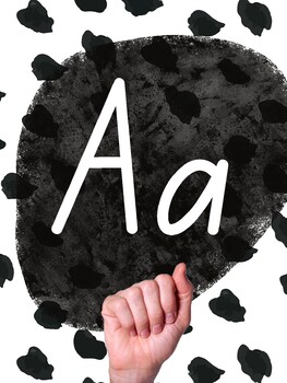 Preview of ASL Alphabet black polka dot