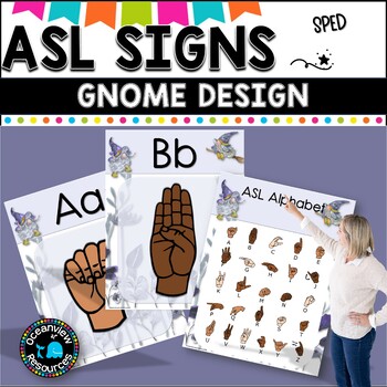 Preview of ASL Alphabet posters.  Gnome design