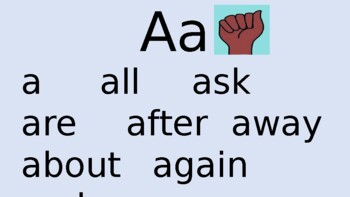 Preview of ASL Alphabet with Sight Words (Different Skin tones)