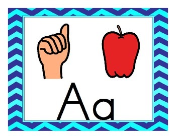 Preview of ASL Chevron Alphabet ( Sign Language) with pictures