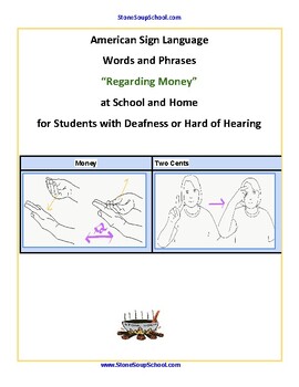 Preview of ASL- American Sign Language, "16 Money Words" for Deafness