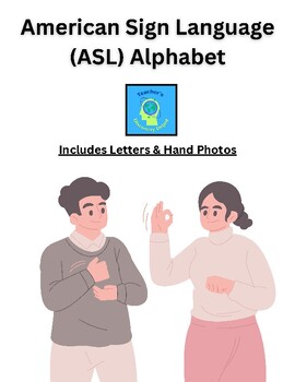 Preview of ASL American Sign Language Alphabet A-Z w Hand Images
