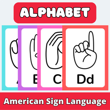 Preview of ASL - American Sign Language Alphabet Chart, Alphabet Classroom Posters