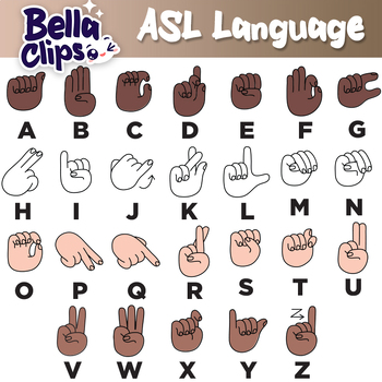 Preview of ASL - American Sign Language Alphabet Clipart