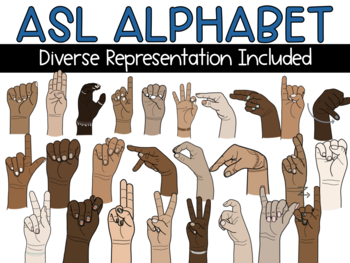 Preview of ASL- American Sign Language Alphabet Clipart