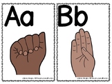 ASL - American Sign Language Alphabet Flash Cards & Alphabet Line