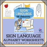 ASL American Sign Language - Alphabet Worksheets and Hand 