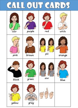 ASL (American Sign Language) Color Bingo by Handy Teaching Tools