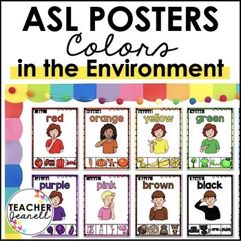 Preview of ASL American Sign Language Colors in the Environment Posters