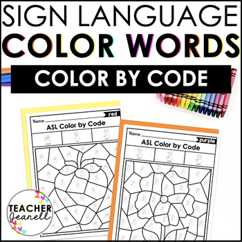 Preview of ASL Color by Code - Sign Language Color Words