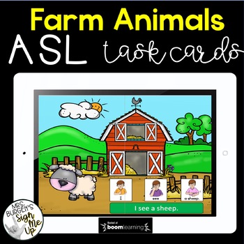 Preview of American Sign Language FARM ANIMAL  BOOM CARDS™