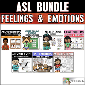 Preview of ASL American Sign Language Feelings and Emotions Bundle
