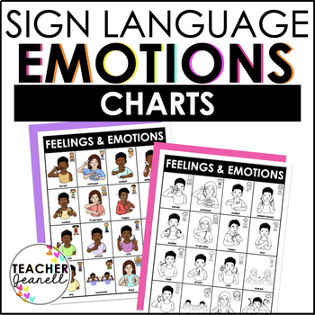 Preview of ASL Feelings and Emotions Charts
