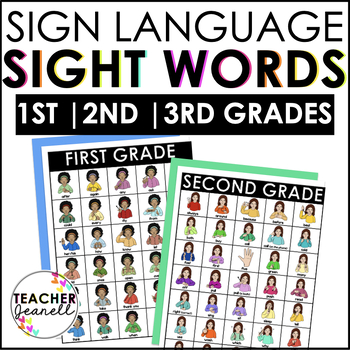 Preview of ASL Sight Word Charts for First, Second, and Third Grade Students