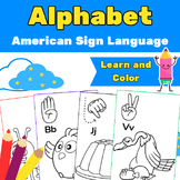 ASL - American Sign Language Flash Cards | Alphabet colori