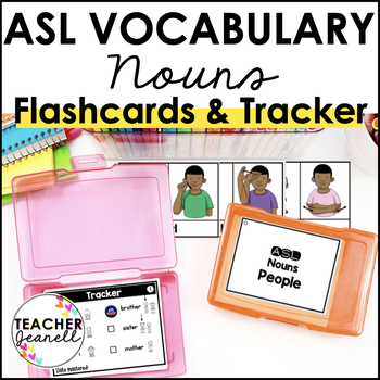 Preview of ASL Flashcards and Tracker Nouns | Sign Language Flashcards