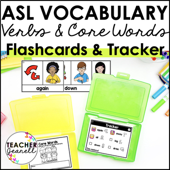 Preview of ASL Flashcards & Tracker Verbs and Core Words | Sign Language Flashcards