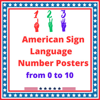Preview of ASL American Sign Language Number Posters : from 0 to 10