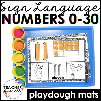 Preview of ASL Playdough Mats Numbers 0-30