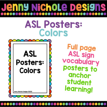 Preview of ASL (American Sign Language) Poster / Anchor Charts: Color Signs