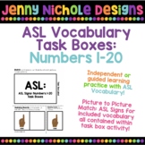 ASL (American Sign Language) Task Boxes: Number 1-20