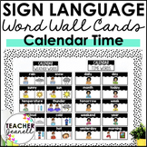 ASL American Sign Language Word Wall Cards - Calendar Words