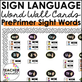 ASL American Sign Language Word Wall Cards - Pre-Primer Si