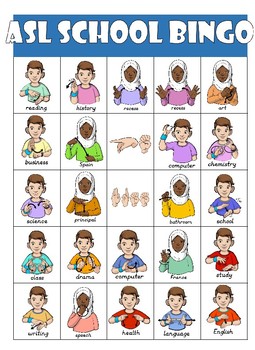 American Sign Language Bingo Game Level 1 Aslingo Classroom Small Group ASL for sale online 