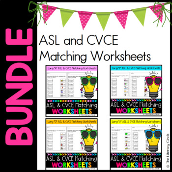 Preview of ASL And CVCE Worksheets Bundle  (a i o u)