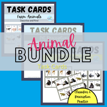 Preview of ASL Animal Task Card Bundle