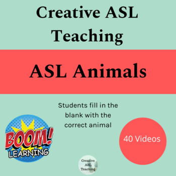 Preview of ASL Animal Vocabulary Boom Cards