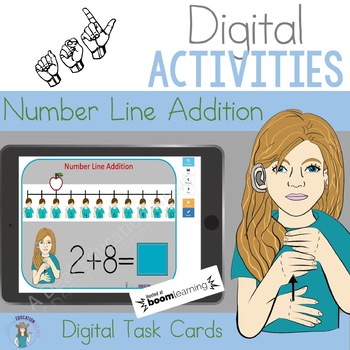 Preview of ASL Apple Number Line Addition- Digital Activities