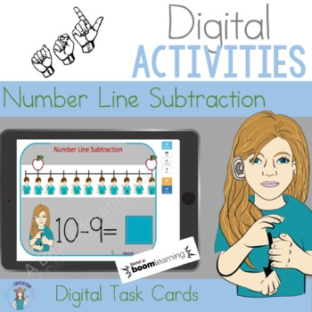 Preview of ASL Apple Number Line Subtraction- Digital Activities