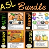 ASL Autumn Fall Literacy Math and Basic Skills Bundle