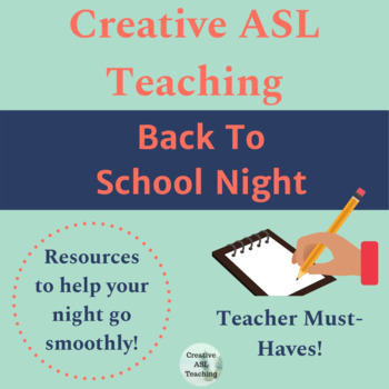 Preview of ASL Back to School Night Teacher Must Haves Packet
